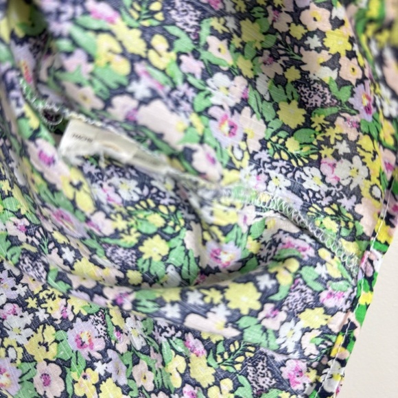 Anthropologie Maeve Paisley Shirt Womens Medium Green Blouse Button Up Tie Cuffs - Picture 7 of 8